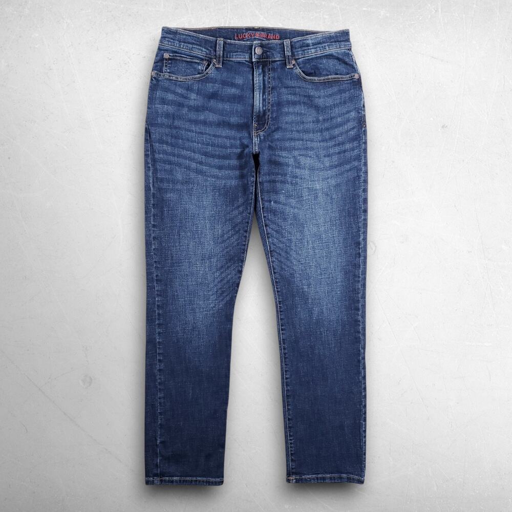 Lucky Brand 121 Slim Straight Jeans Men 32x32 Blue Stretch Faded Modern